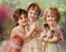 Émile Vernon_1872-1919_Trois fillettes avec un chien.jpg
